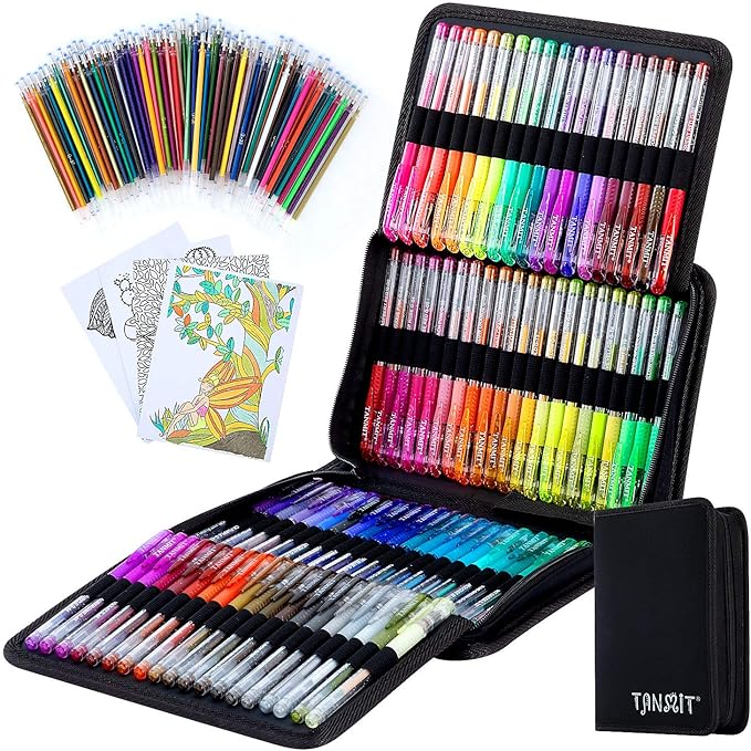 TANMIT Glitter Gel Pens, 160 Pack Glitter Pen with